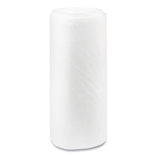 High-Density Commercial Can Liners, 60 gal, 22 mic, 38" x 60", Clear, 25 Bags/Roll, 6 Interleaved Rolls/Carton