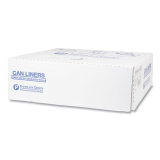 High-Density Commercial Can Liners, 60 gal, 22 mic, 38" x 60", Clear, 25 Bags/Roll, 6 Interleaved Rolls/Carton