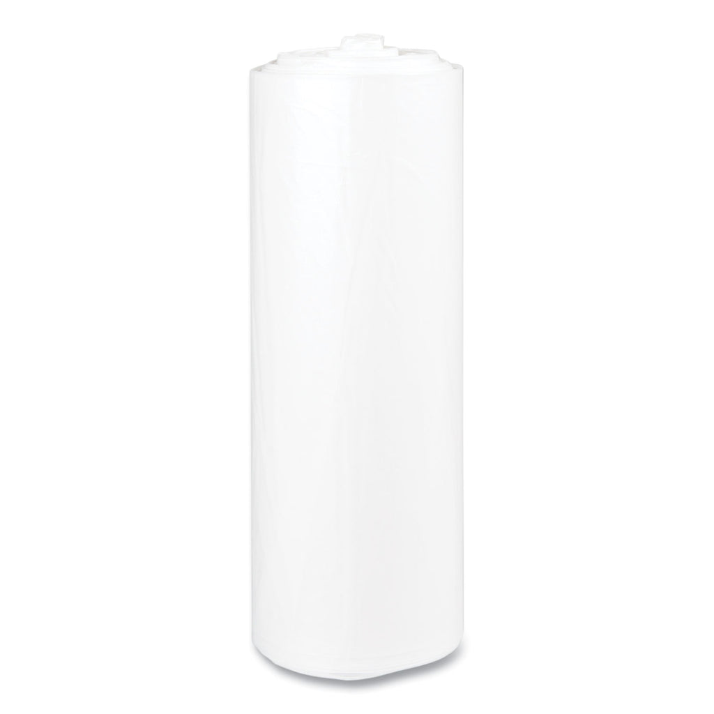 High-Density Commercial Can Liners, 45 gal, 12 mic, 40" x 48", Clear, 25 Bags/Roll, 10 Interleaved Rolls/Carton