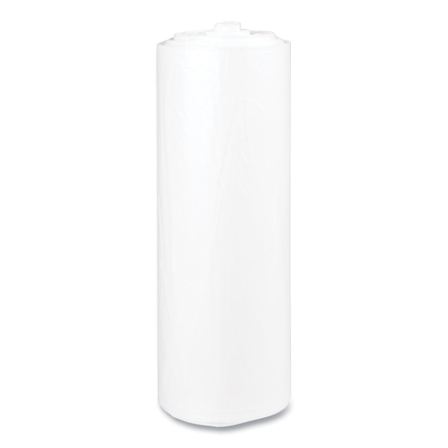 High-Density Commercial Can Liners, 45 gal, 12 mic, 40" x 48", Clear, 25 Bags/Roll, 10 Interleaved Rolls/Carton