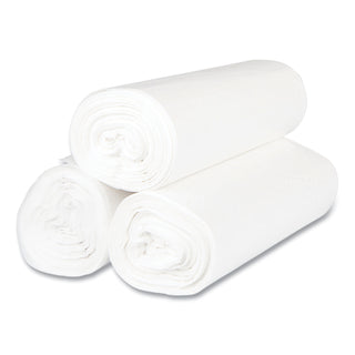High-Density Commercial Can Liners, 45 gal, 12 mic, 40" x 48", Clear, 25 Bags/Roll, 10 Interleaved Rolls/Carton