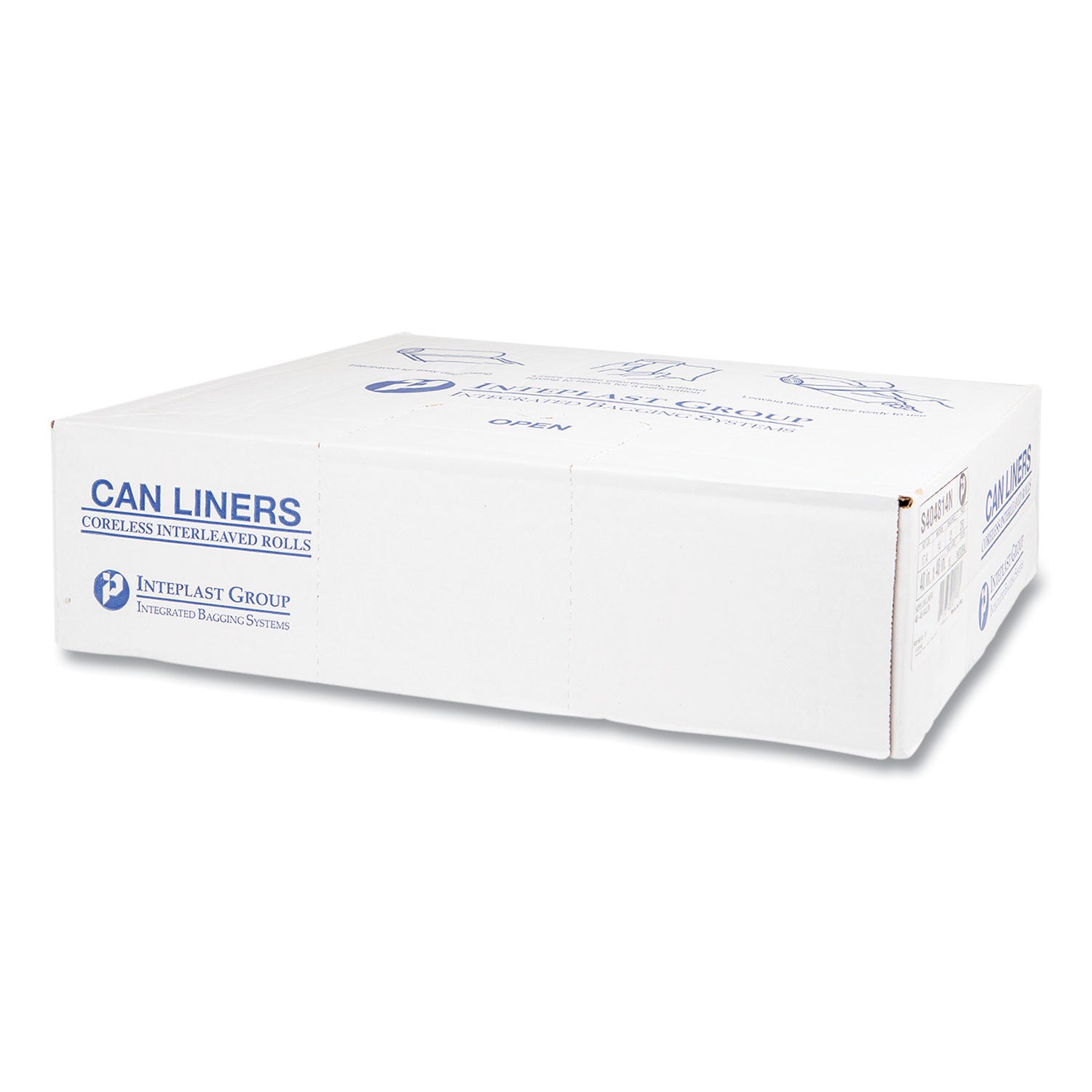 High-Density Commercial Can Liners, 45 gal, 14 mic, 40" x 48", Clear, 25 Bags/Roll, 10 Interleaved Rolls/Carton