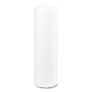 High-Density Commercial Can Liners, 45 gal, 14 mic, 40" x 48", Clear, 25 Bags/Roll, 10 Interleaved Rolls/Carton