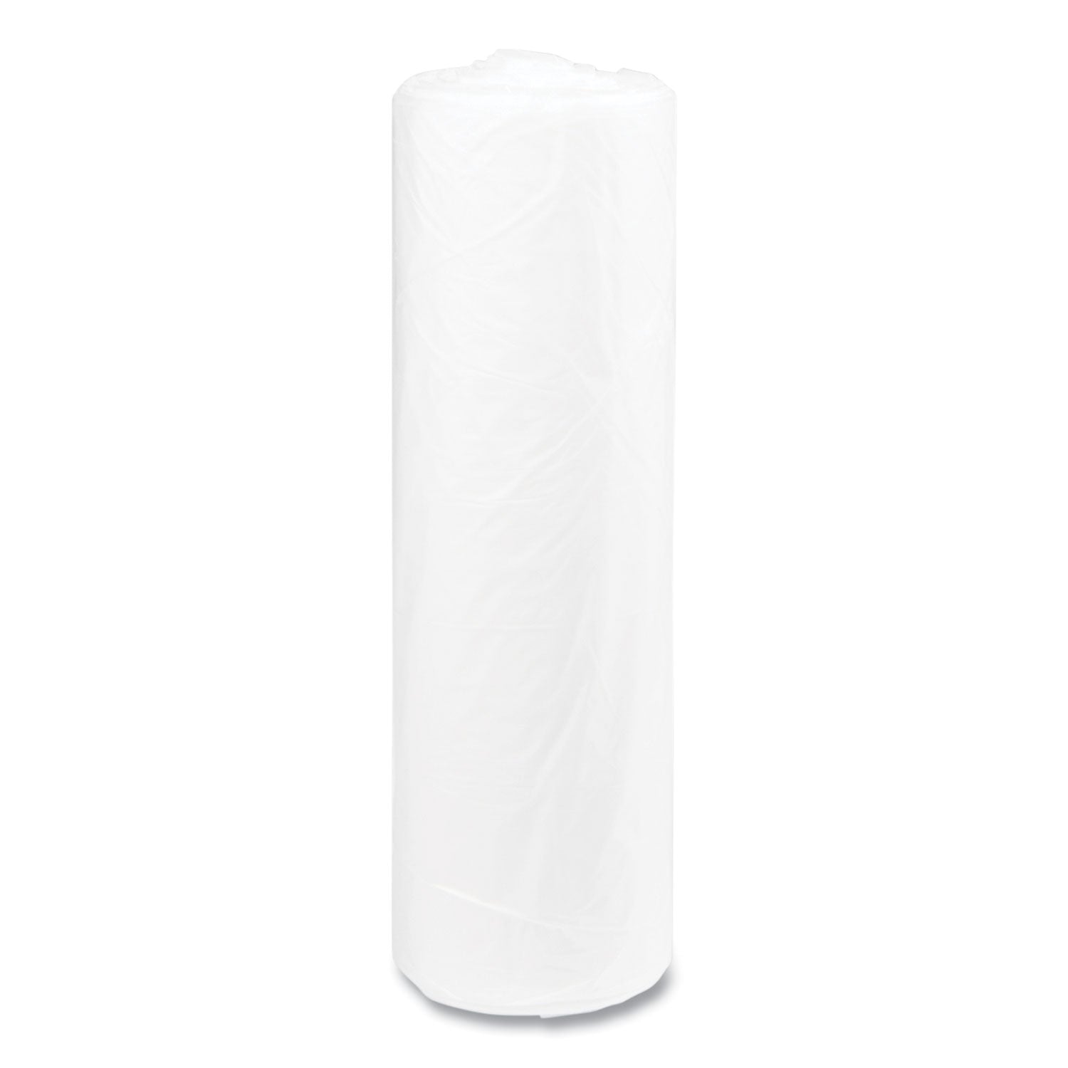 High-Density Commercial Can Liners, 45 gal, 14 mic, 40" x 48", Clear, 25 Bags/Roll, 10 Interleaved Rolls/Carton