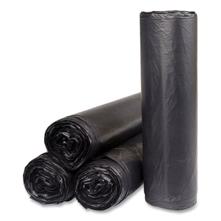 High-Density Commercial Can Liners, 45 gal, 16 mic, 40" x 48", Black, 25 Bags/Roll, 10 Interleaved Rolls/Carton
