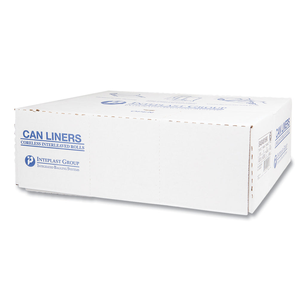 High-Density Commercial Can Liners, 45 gal, 16 mic, 40" x 48", Black, 25 Bags/Roll, 10 Interleaved Rolls/Carton