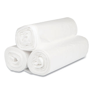 High-Density Commercial Can Liners, 45 gal, 16 mic, 40" x 48", Clear, 25 Bags/Roll, 10 Interleaved Rolls/Carton