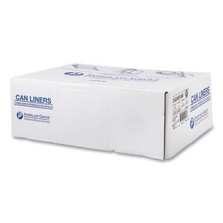 High-Density Commercial Can Liners, 60 gal, 16 mic, 43" x 48", Natural, 25 Bags/Roll, 8 Interleaved Rolls/Carton