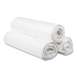 High-Density Commercial Can Liners, 60 gal, 16 mic, 43" x 48", Natural, 25 Bags/Roll, 8 Interleaved Rolls/Carton