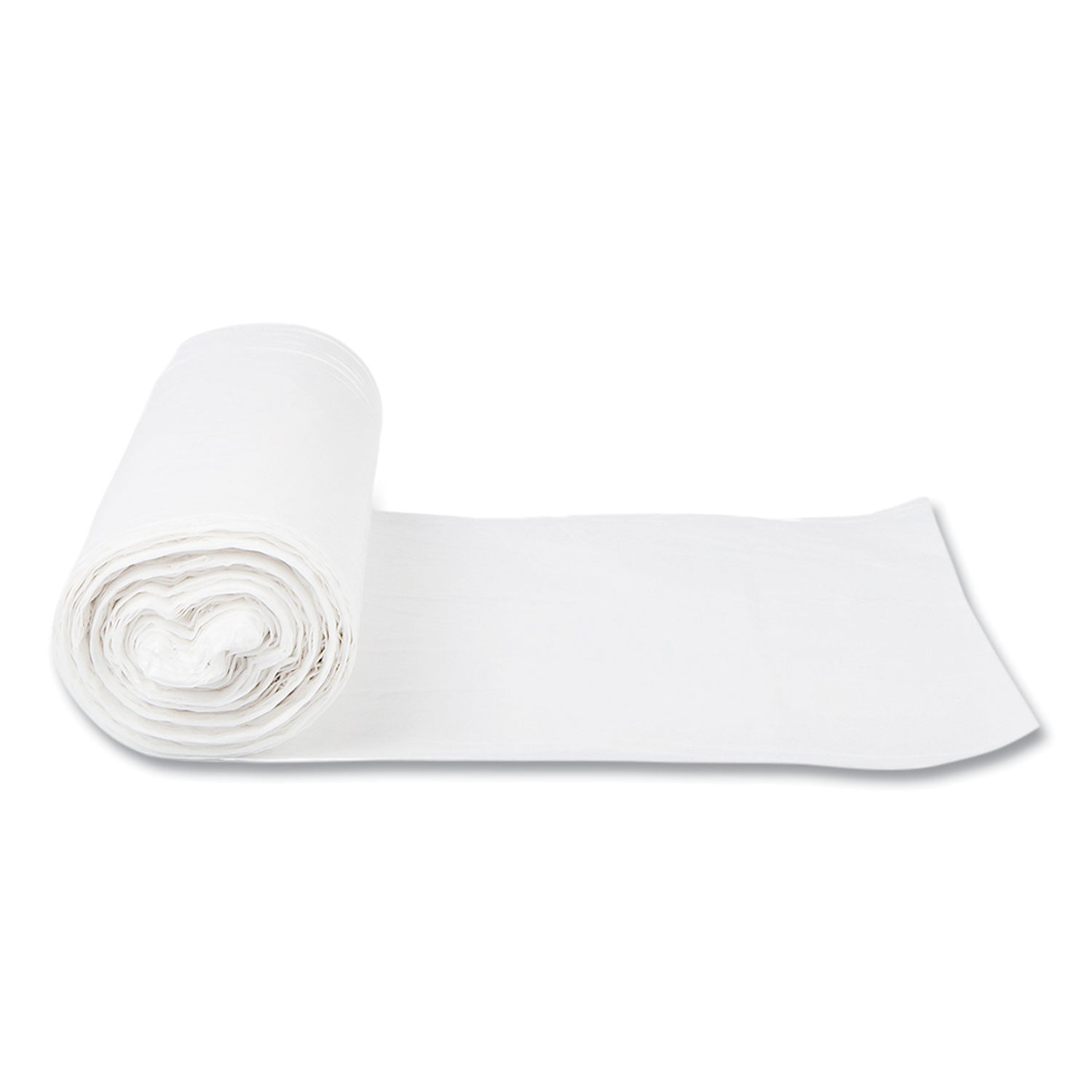High-Density Commercial Can Liners, 60 gal, 16 mic, 43" x 48", Natural, 25 Bags/Roll, 8 Interleaved Rolls/Carton