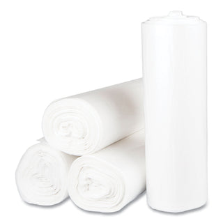 High-Density Commercial Can Liners, 60 gal, 17 mic, 43" x 48", Clear, 25 Bags/Roll, 8 Interleaved Rolls/Carton
