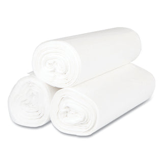 High-Density Commercial Can Liners, 60 gal, 17 mic, 43" x 48", Clear, 25 Bags/Roll, 8 Interleaved Rolls/Carton