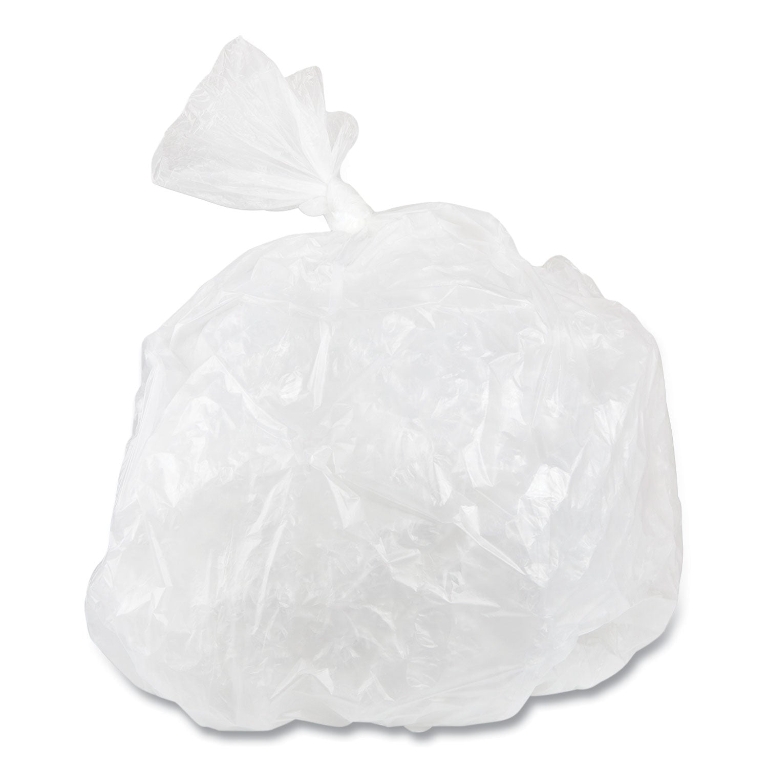 High-Density Commercial Can Liners Value Pack, 55 gal, 11 mic, 36" x 58", Clear, 25 Bags/Roll, 8 Interleaved Rolls/Carton