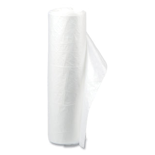 High-Density Commercial Can Liners Value Pack, 60 gal, 12 mic, 38" x 58", Clear, 25 Bags/Roll, 8 Interleaved Rolls/Carton