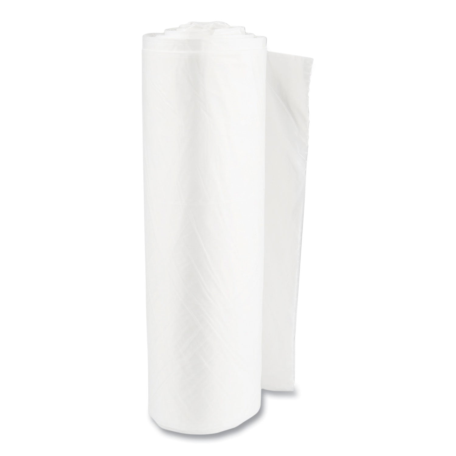 High-Density Commercial Can Liners Value Pack, 60 gal, 14 mic, 38" x 58", Clear, 25 Bags/Roll, 8 Interleaved Rolls/Carton