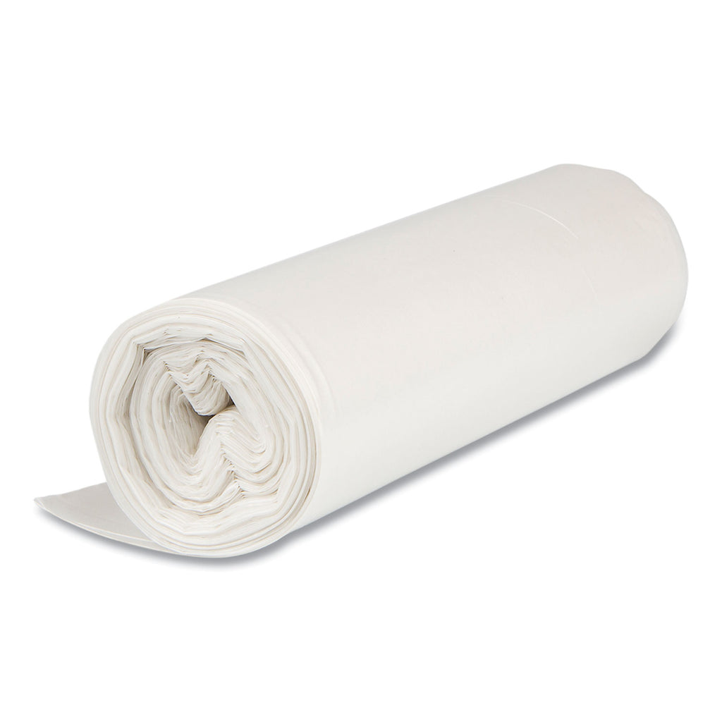 High-Density Commercial Can Liners Value Pack, 45 gal, 11 mic, 40" x 46", Clear, 25 Bags/Roll, 10 Interleaved Rolls/Carton