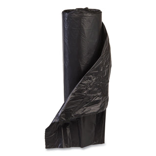 High-Density Commercial Can Liners Value Pack, 60 gal, 19 mic, 43" x 46", Black, 25 Bags/Roll, 6 Interleaved Rolls/Carton