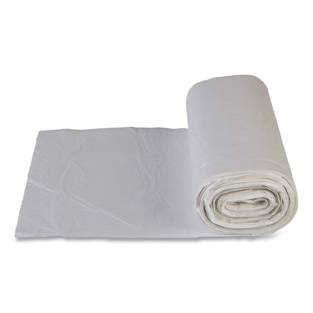 High-Density Commercial Can Liners Value Pack, 60 gal, 14 mic, 43" x 46", Clear, 25 Bags/Roll, 8 Interleaved Rolls/Carton