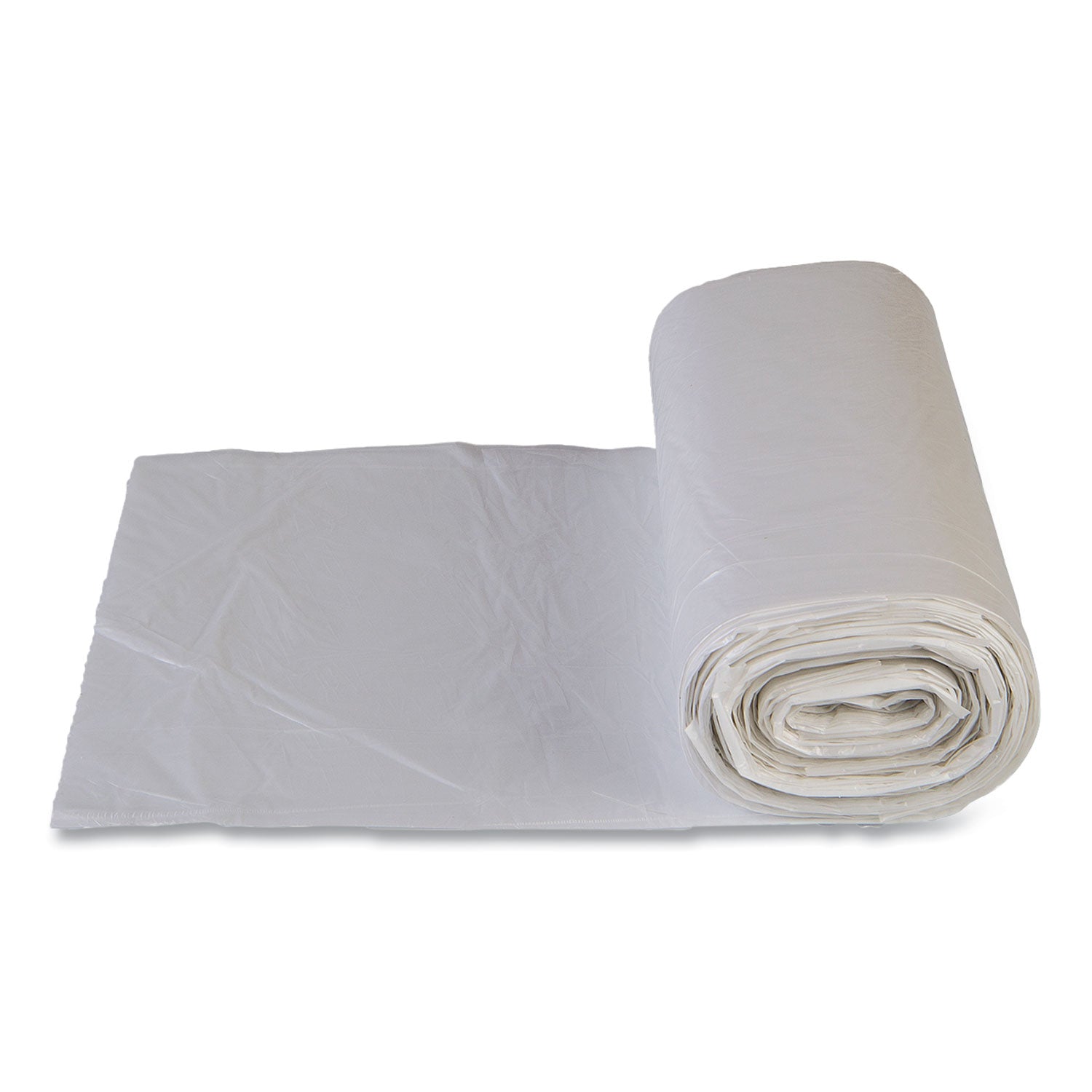 High-Density Commercial Can Liners Value Pack, 60 gal, 14 mic, 43" x 46", Clear, 25 Bags/Roll, 8 Interleaved Rolls/Carton