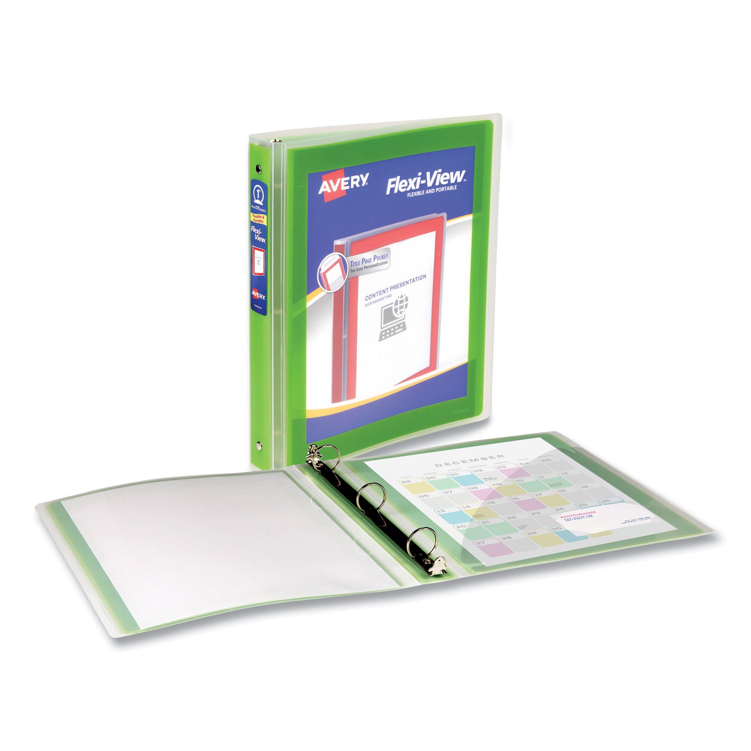 flexi-view-binder-with-round-rings-3-rings-1-capacity-11-x-85-green_ave17608 - 2