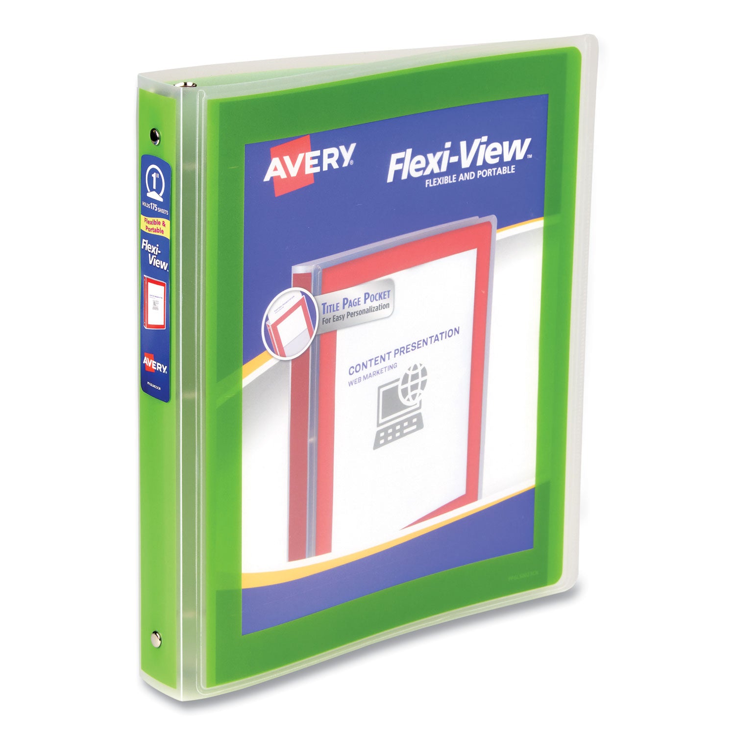 flexi-view-binder-with-round-rings-3-rings-1-capacity-11-x-85-green_ave17608 - 1
