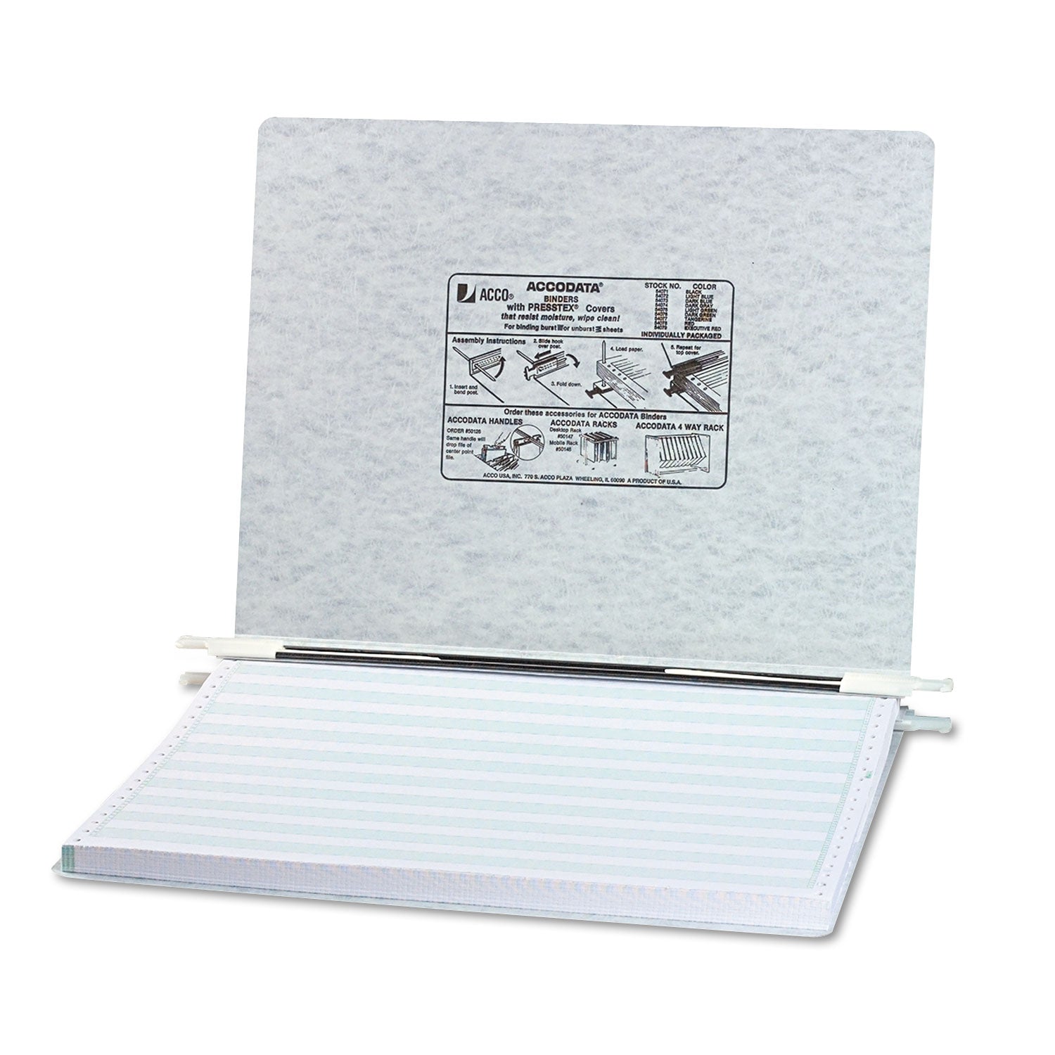 PRESSTEX Covers with Storage Hooks, 2 Posts, 6" Capacity, 14.88 x 11, Light Gray - 