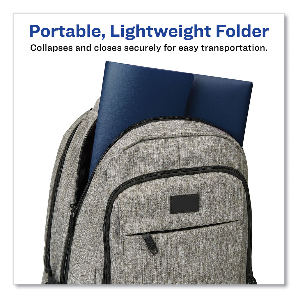 Slide and View Expanding File, 6 Sections, Hook/Loop Closure, Letter Size, Navy Blue