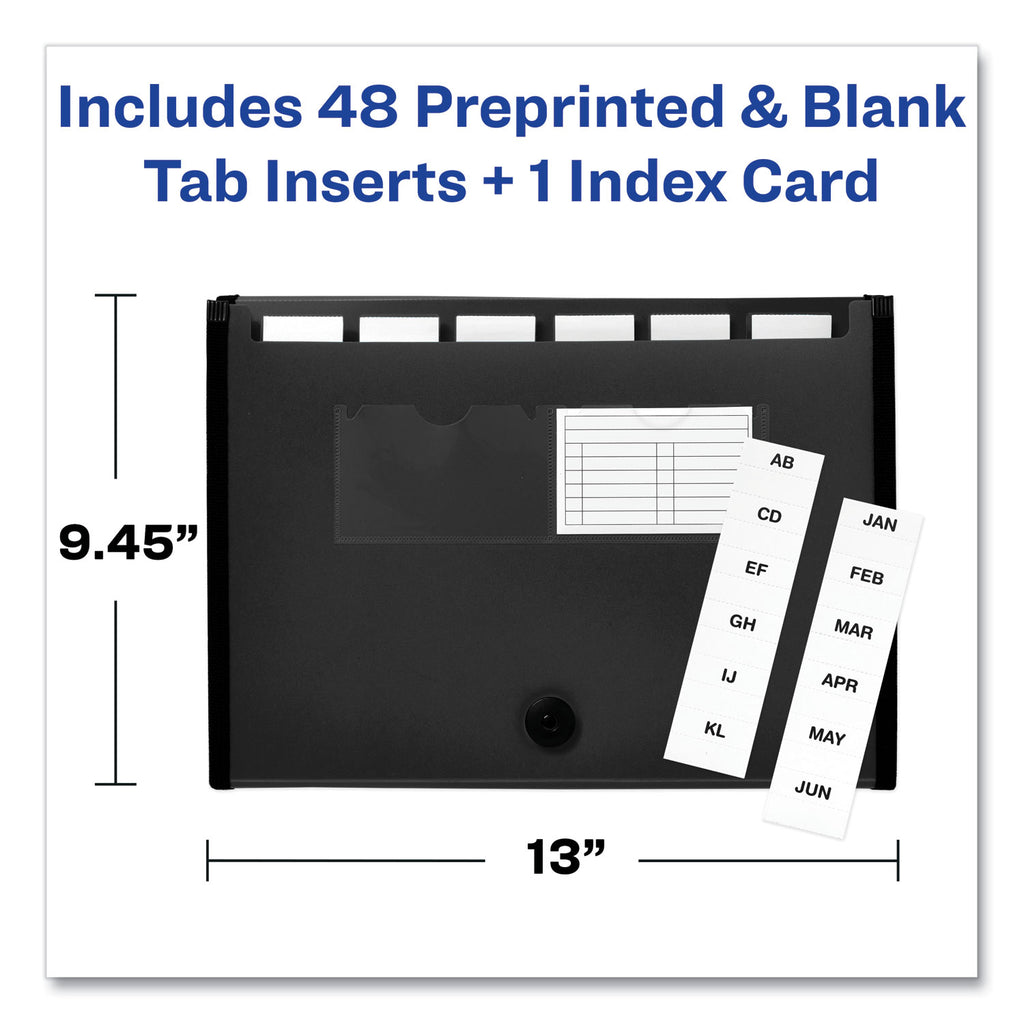 expanding-file-folder-organizer-7-sections-hook-loop-closure-letter-size-black_ave73550 - 3