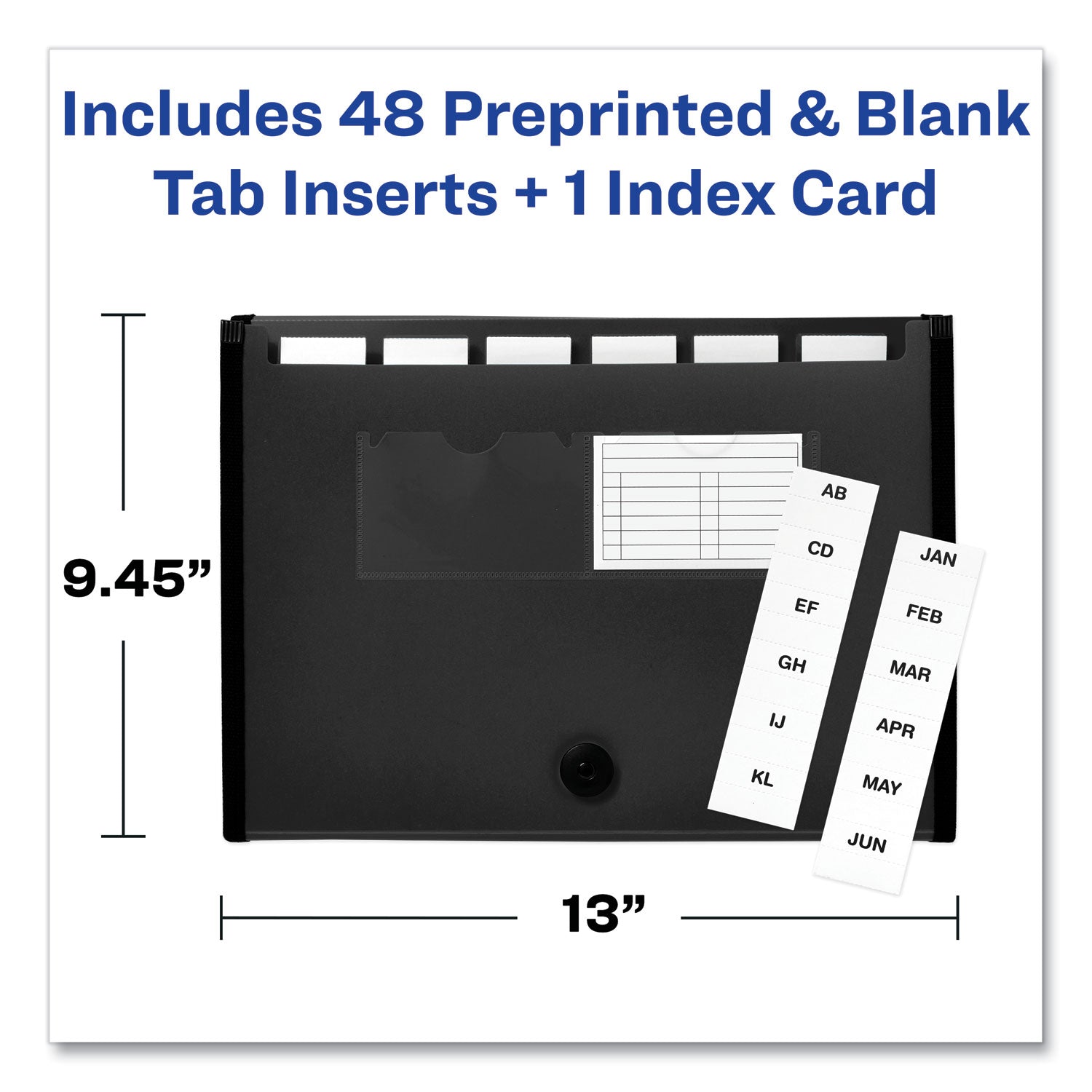 expanding-file-folder-organizer-7-sections-hook-loop-closure-letter-size-black_ave73550 - 3