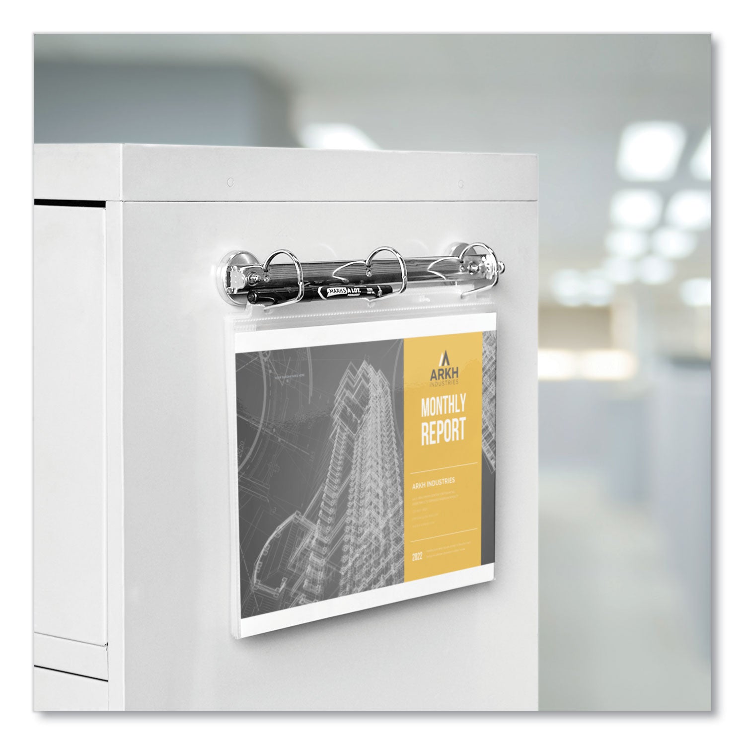 Magnetic Hanging Binder Rings, 3 Rings, 1.5" Capacity, 11 x 8.5