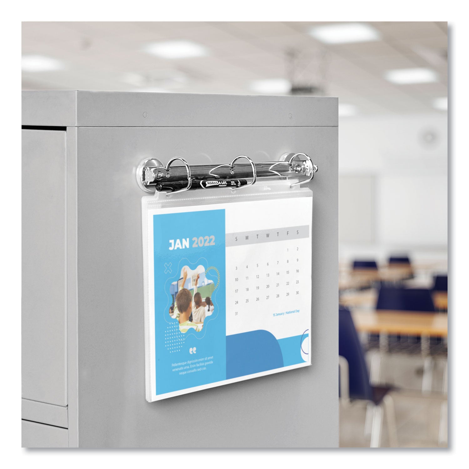 Magnetic Hanging Binder Rings, 3 Rings, 1.5" Capacity, 11 x 8.5