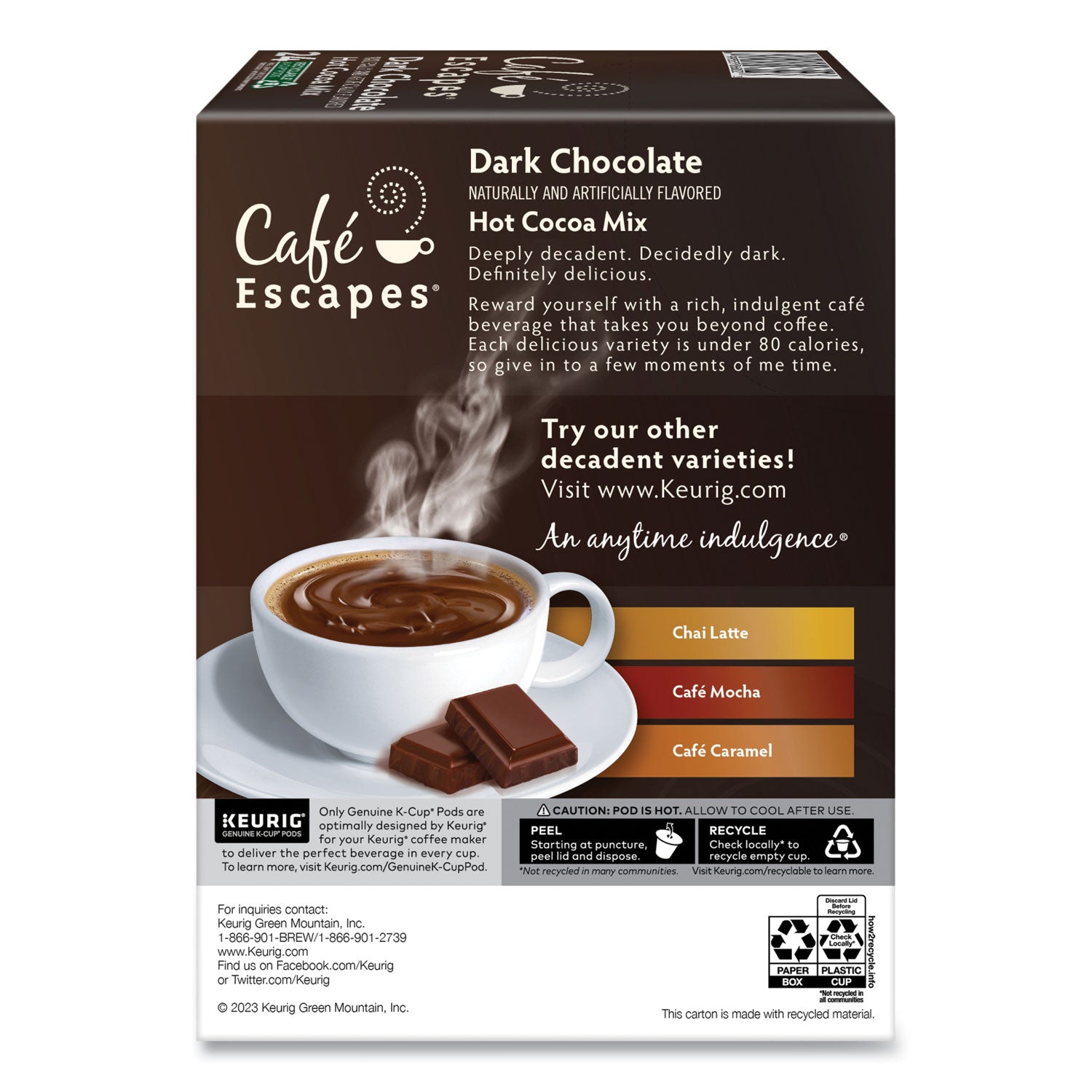 cafe-escapes-milk-chocolate-hot-cocoa-k-cups-96-carton_gmt6801ct - 5