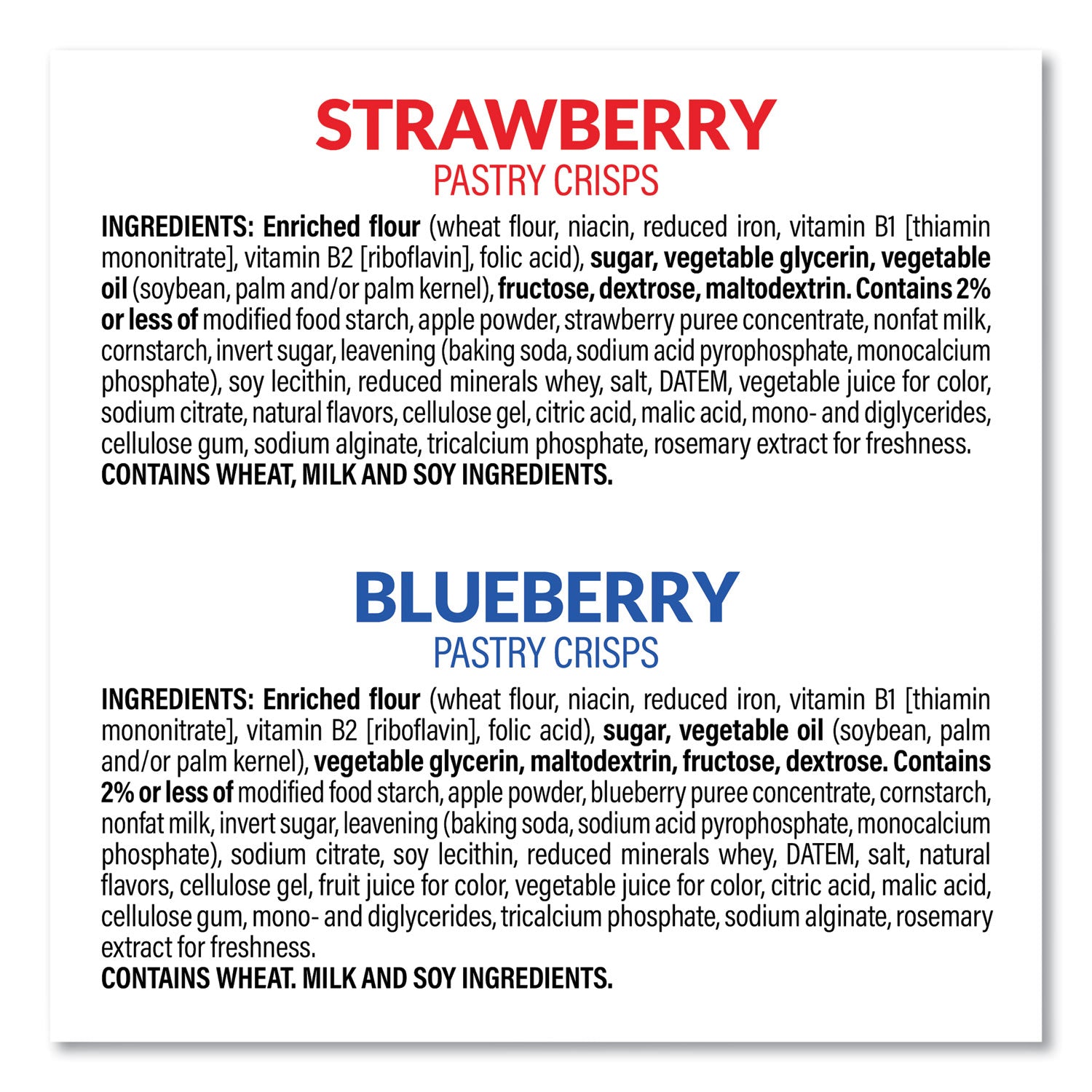 Special K Pastry Crisps, (36) Strawberry; (24) Blueberry, 0.88 oz, 2/Pouch, 30 Pouches/Carton, Ships in 1-3 Business Days