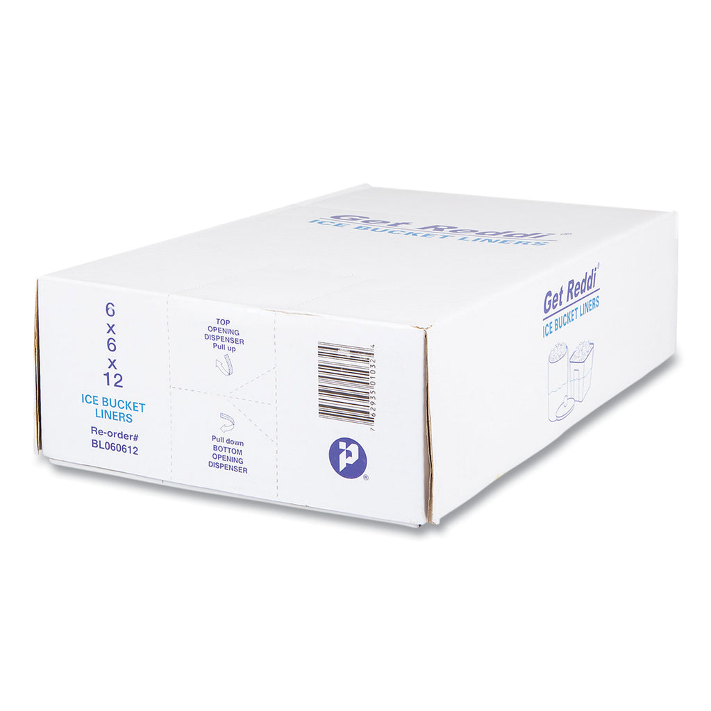 Ice Bucket Liner Bags, 3 qt, 0.5 mil, 6" x 12", Clear, 1,000/Carton