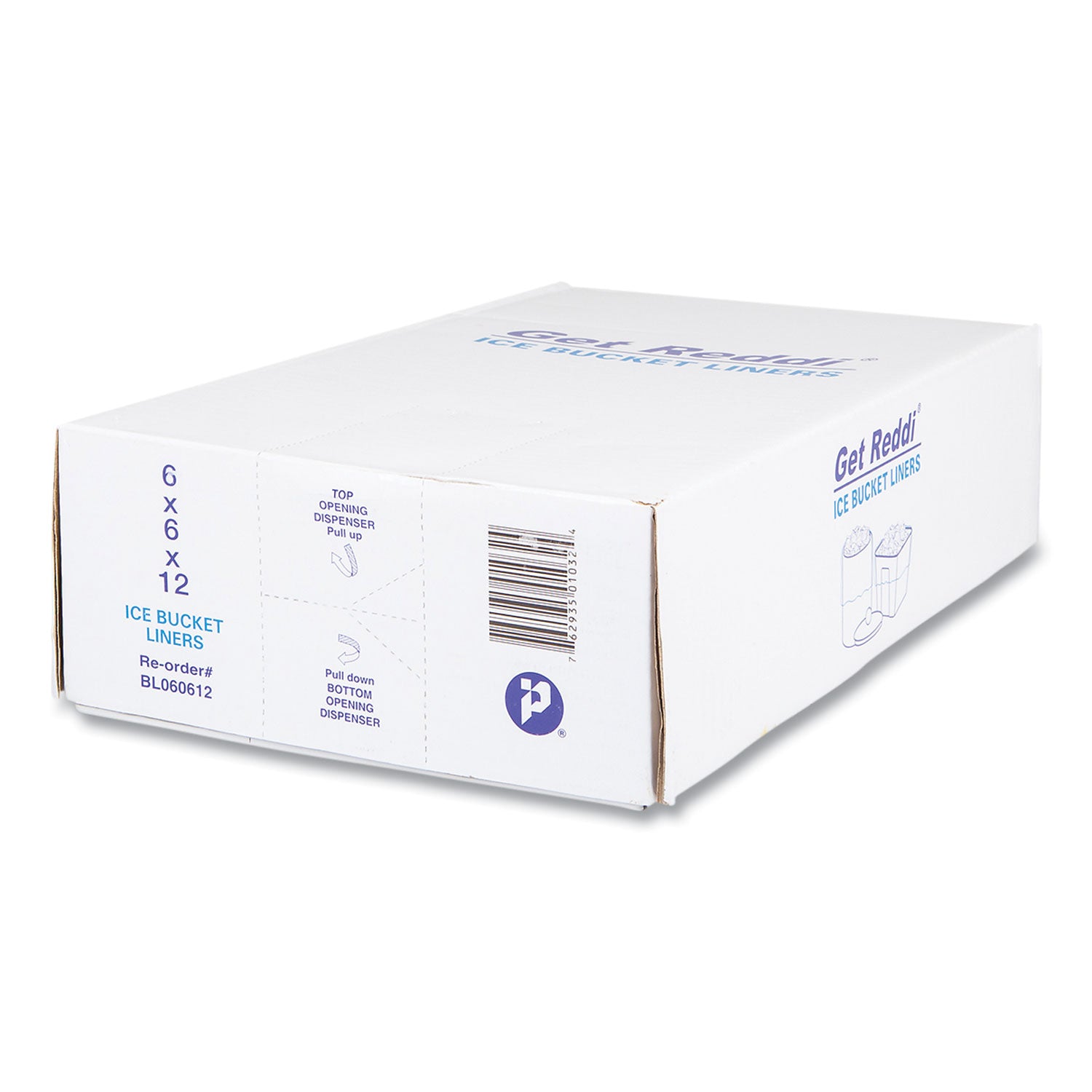 Ice Bucket Liner Bags, 3 qt, 0.5 mil, 6" x 12", Clear, 1,000/Carton