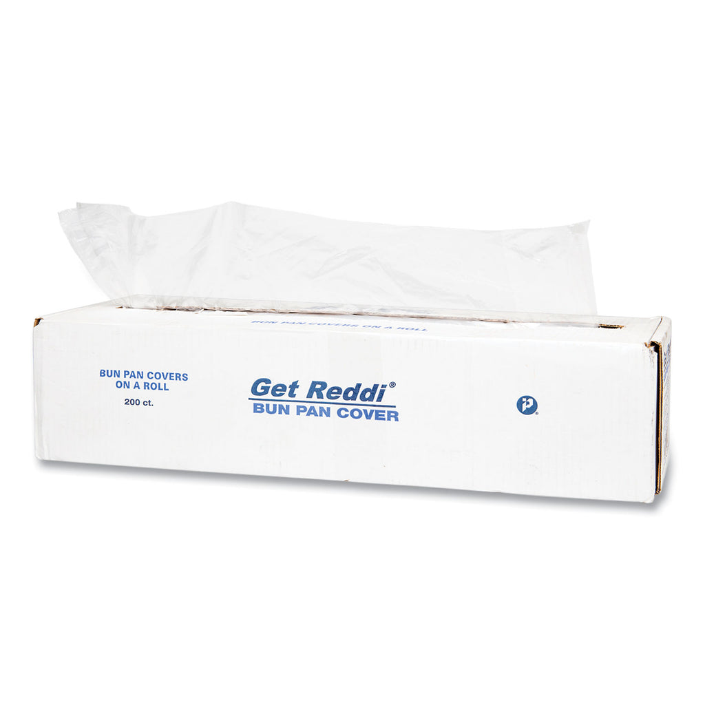 Poly Bun Pan Cover Lid, 21 x 35, 19 Micron, Clear, Plastic, 200/Carton
