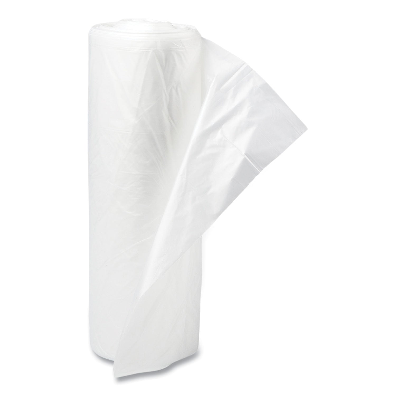 Draw-Tuff Institutional Draw-Tape Can Liners, 12 gal, 0.7 mil, 28" x 24", White, 25 Bags/Roll, 12 Rolls/Carton