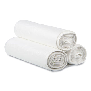 Draw-Tuff Institutional Draw-Tape Can Liners, 12 gal, 0.7 mil, 28" x 24", White, 25 Bags/Roll, 12 Rolls/Carton