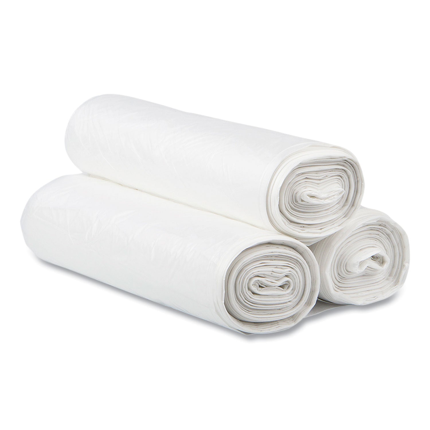 Draw-Tuff Institutional Draw-Tape Can Liners, 12 gal, 0.7 mil, 28" x 24", White, 25 Bags/Roll, 12 Rolls/Carton