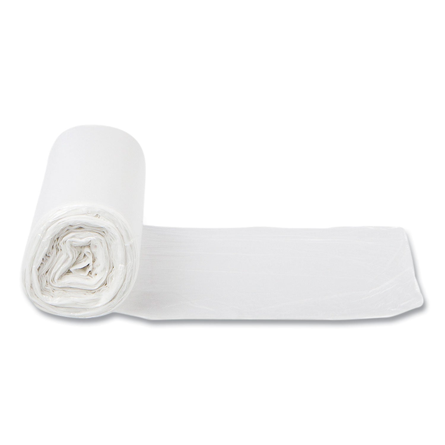 High-Density Commercial Can Liners, 10 gal, 5 mic, 24" x 24", Natural, 50 Bags/Roll, 20 Perforated Rolls/Carton