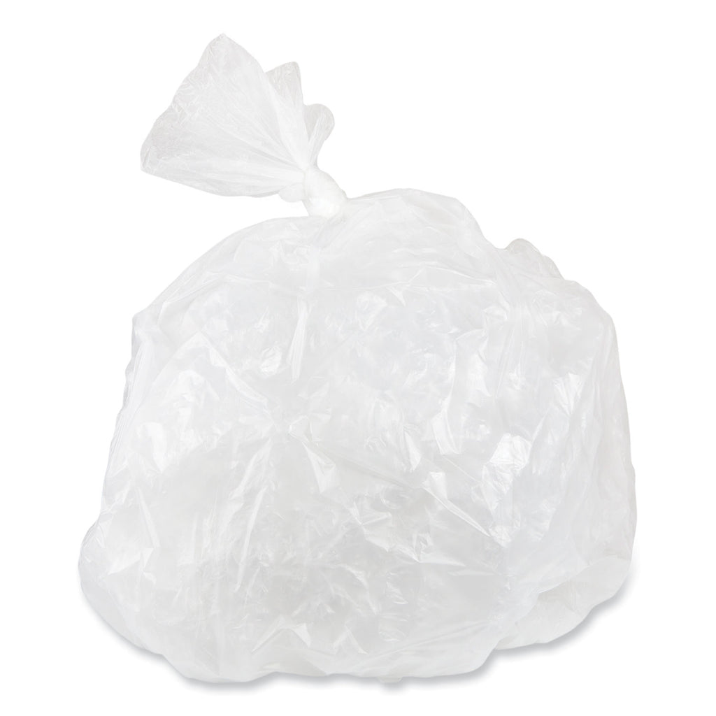 High-Density Commercial Can Liners, 10 gal, 5 mic, 24" x 24", Natural, 50 Bags/Roll, 20 Perforated Rolls/Carton