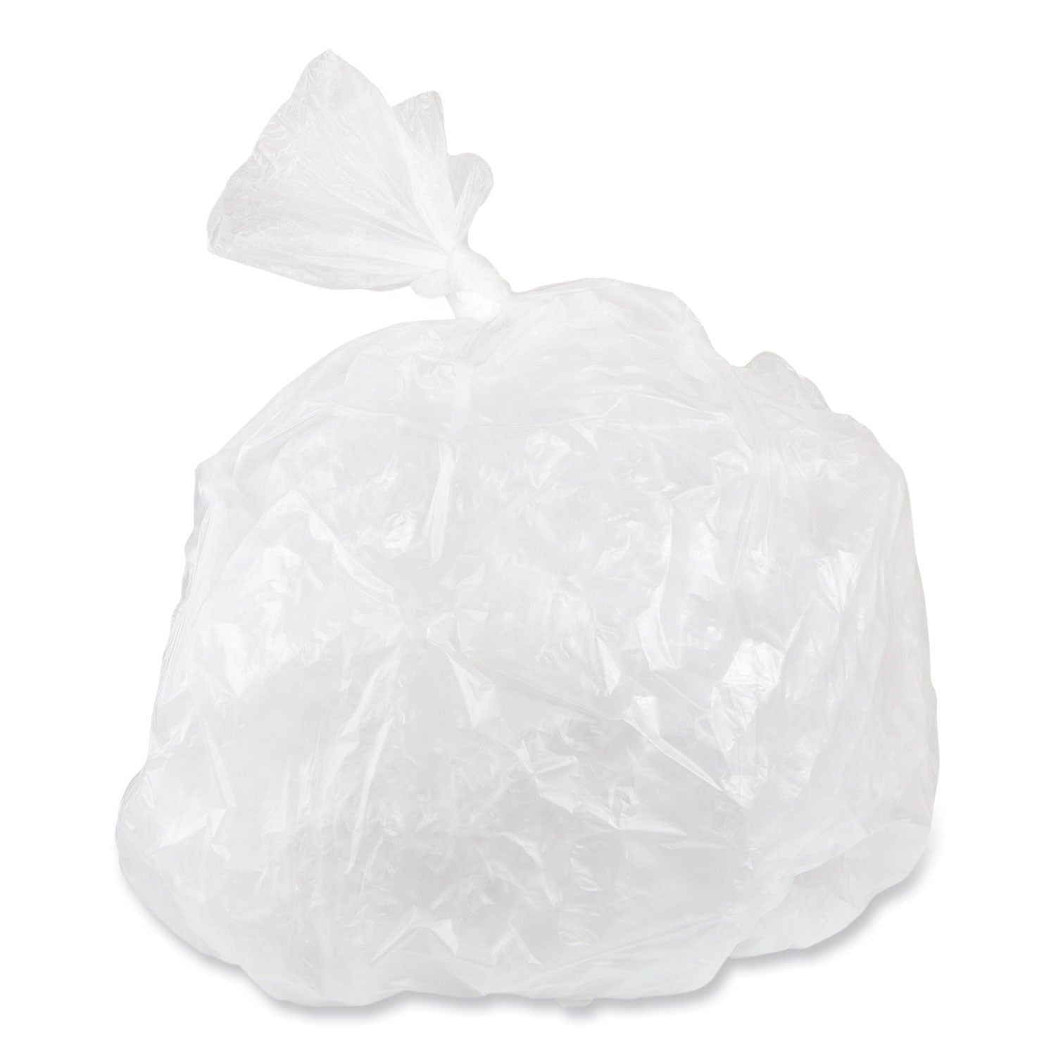 High-Density Commercial Can Liners, 10 gal, 5 mic, 24" x 24", Natural, 50 Bags/Roll, 20 Perforated Rolls/Carton