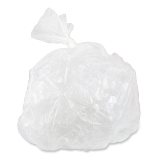 High-Density Commercial Can Liners, 10 gal, 5 mic, 24" x 24", Natural, 50 Bags/Roll, 20 Perforated Rolls/Carton