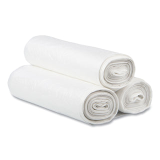 High-Density Commercial Can Liners, 30 gal, 13 mic, 30" x 37", Clear, 25 Bags/Roll, 20 Interleaved Rolls/Carton