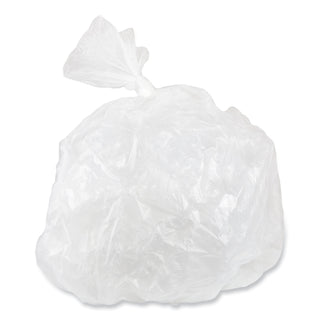 High-Density Commercial Can Liners, 30 gal, 16 mic, 30" x 37", Clear, 25 Bags/Roll, 20 Interleaved Rolls/Carton