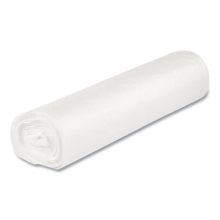 Low-Density Commercial Can Liners, Coreless Perforated Roll, 10 gal, 0.35mil, 24" x 24", Clear, 50 Bags/Roll, 20 Rolls/Carton