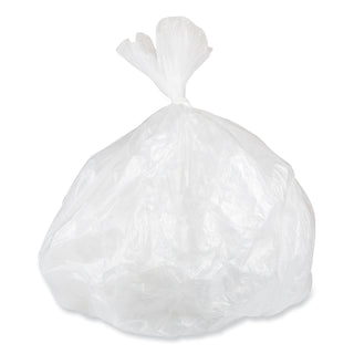 Low-Density Commercial Can Liners, Coreless Perforated Roll, 10 gal, 0.35mil, 24" x 24", Clear, 50 Bags/Roll, 20 Rolls/Carton