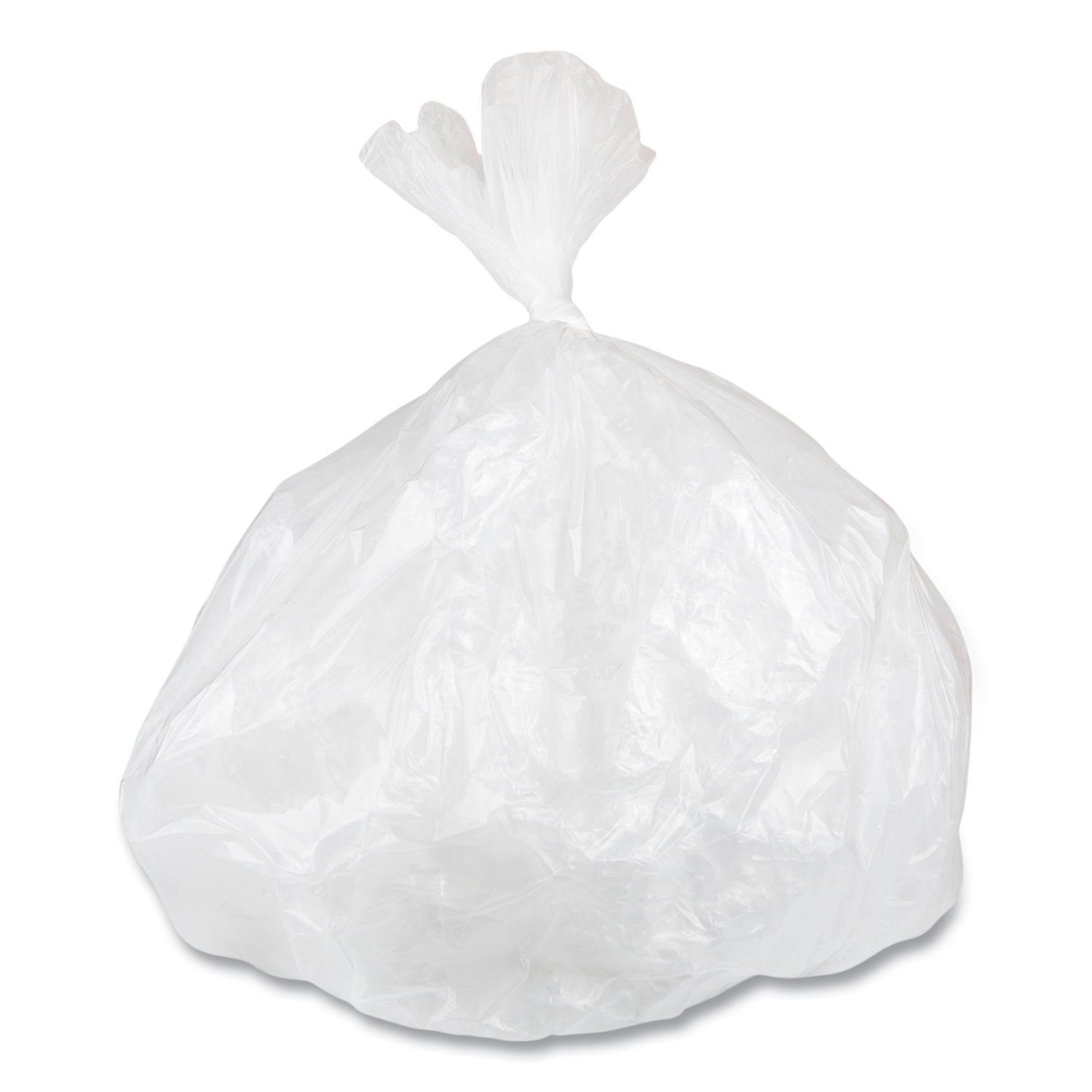Low-Density Commercial Can Liners, Coreless Interleaved Roll, 16 gal, 0.5mil, 24" x 32", White, 50 Bags/Roll, 10 Rolls/Carton