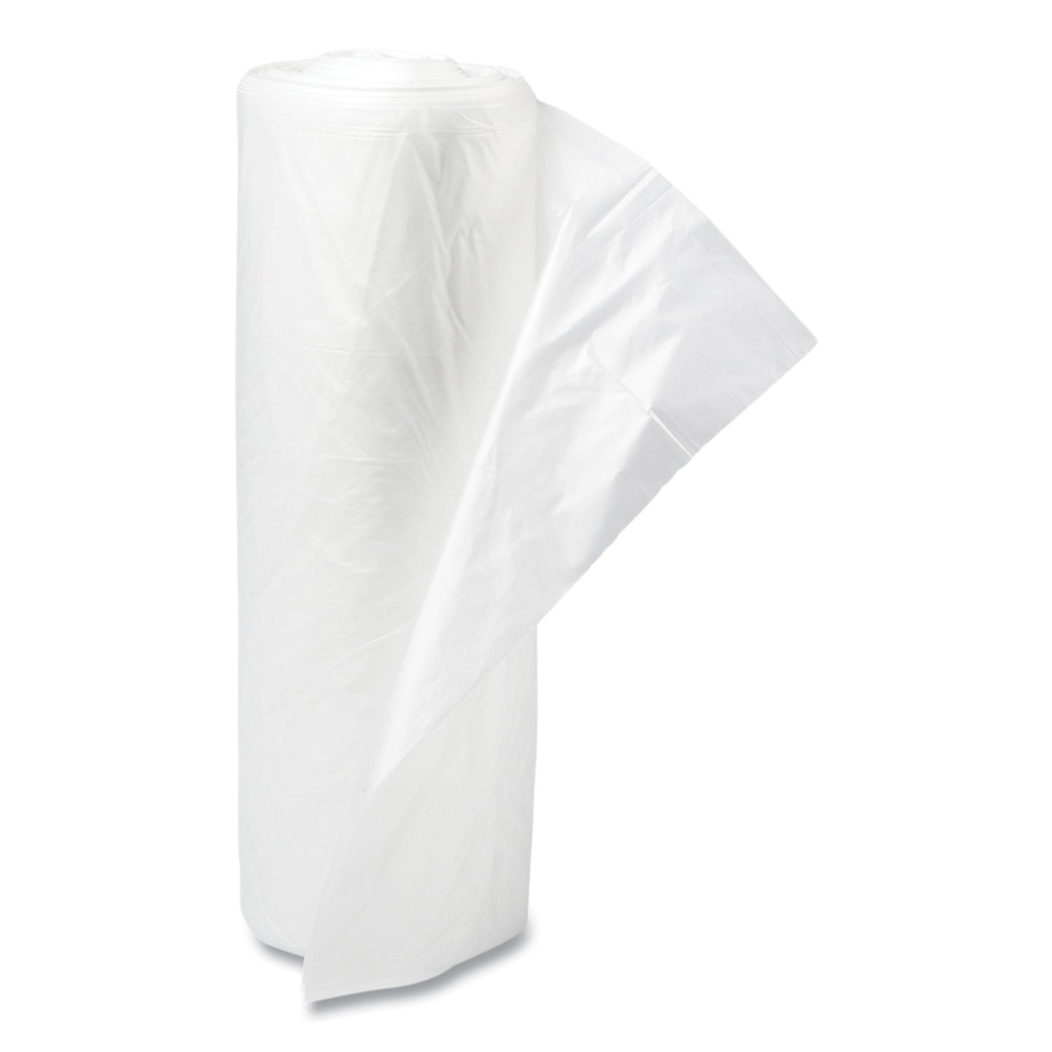Low-Density Commercial Can Liners, Coreless Perforated Roll, 16 gal, 0.35mil, 24" x 33", Clear, 50 Bags/Roll, 20 Rolls/Carton