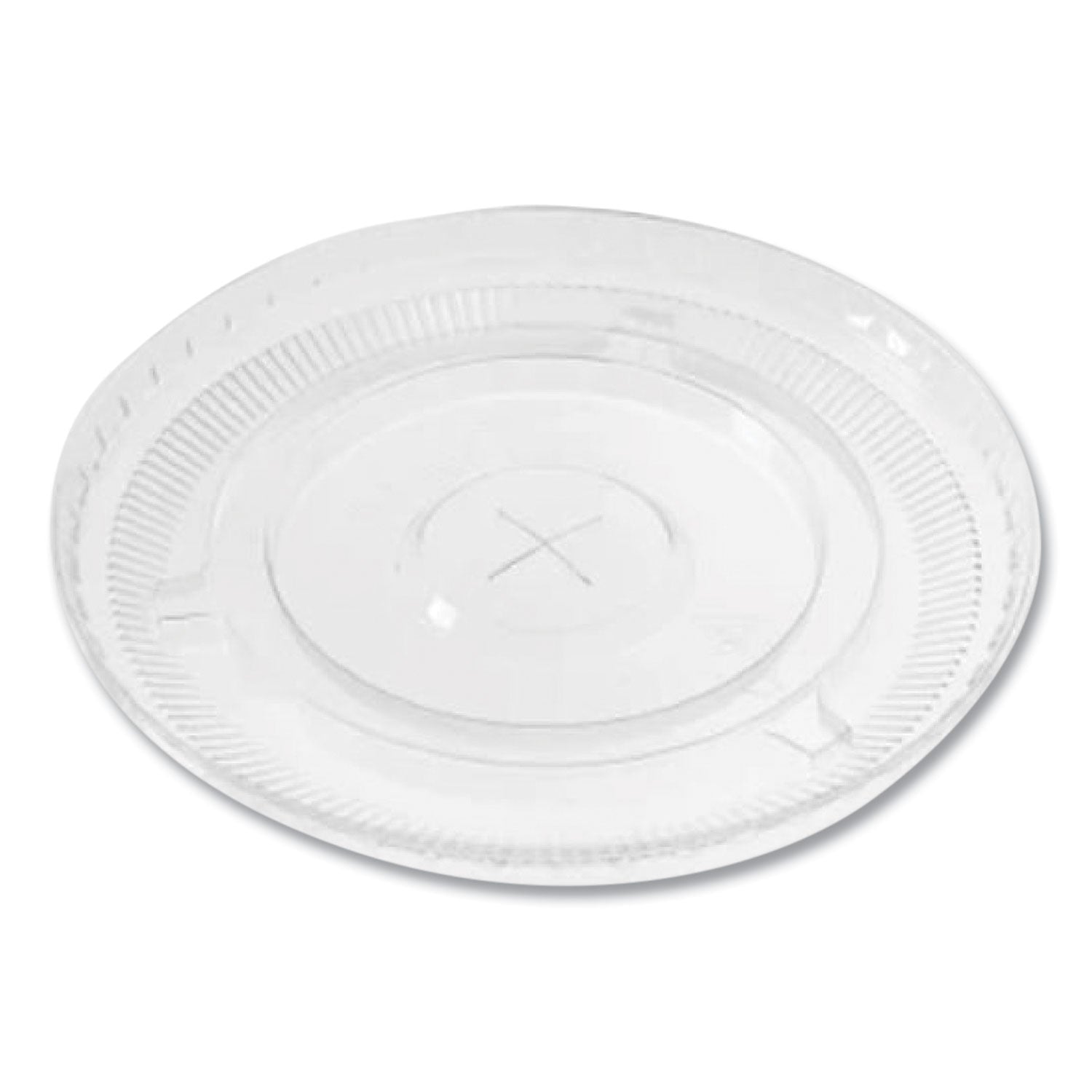 PET Lids, Flat with Straw Slot, Fits 12 oz to 24 oz Cold Cups, Clear, 1,000/Carton